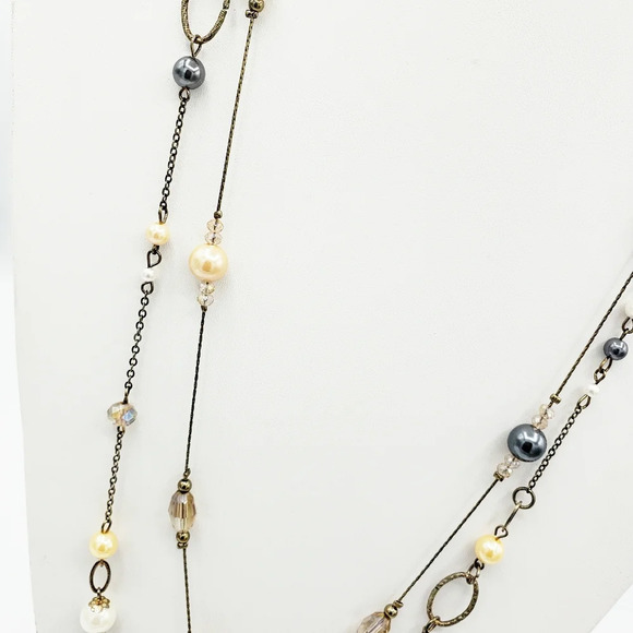 Dainty Necklace | Long Double Strand Beaded - Picture 5 of 10